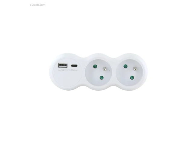 (1040x) dominostekker - 2x16a met usb-a +usb-c... - afbeelding 1 van  6