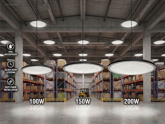(10x) 100w 6500k led ufo highbay slim... - afbeelding 1 van  9