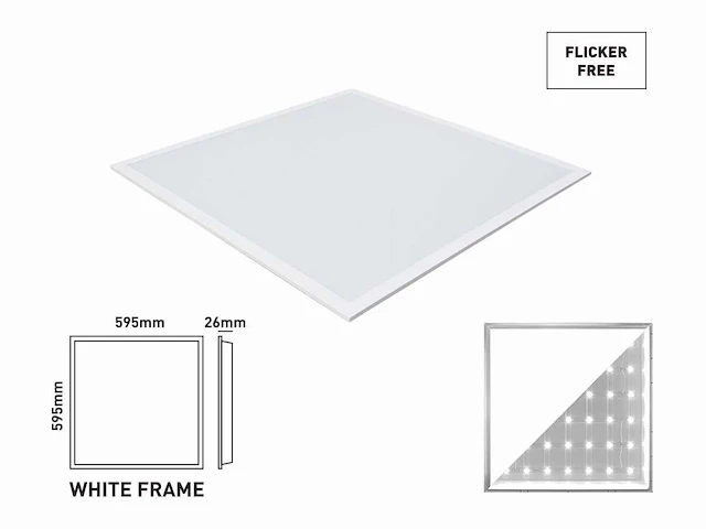 (10x) 40w 3000k 60x60 smd led inbouw backlit panelen wit frame - afbeelding 6 van  7