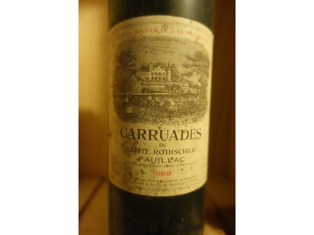 10x 75cl carruades de lafite rothschild paillac 1988 - afbeelding 2 van  3