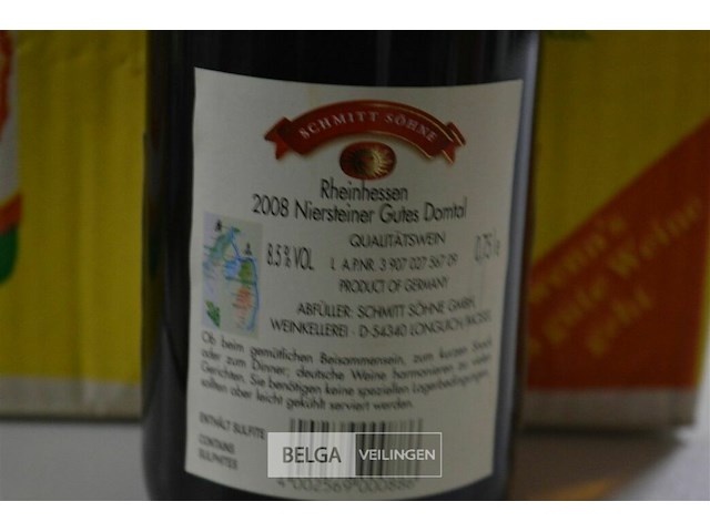 10x 75cl schmitt sohne niersteiner futes domtal - afbeelding 3 van  3