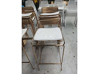 10x barstoel goud + kussen (10x) - afbeelding 1 van  3