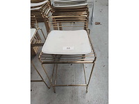 10x barstoel goud + kussen (10x) - afbeelding 1 van  3