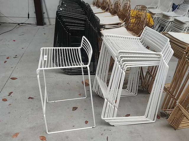 10x barstoel wit zonder kussens (10x) - afbeelding 3 van  3