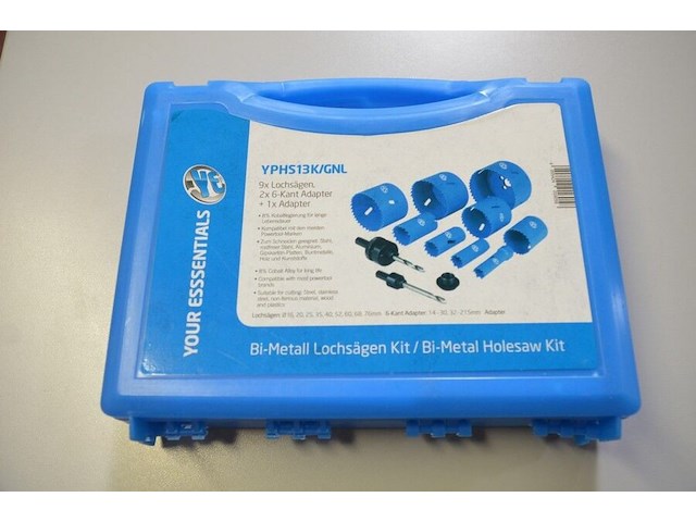 10x bi-metal holesaw kit yphs13k/gnl, 12 piece kit - afbeelding 1 van  3