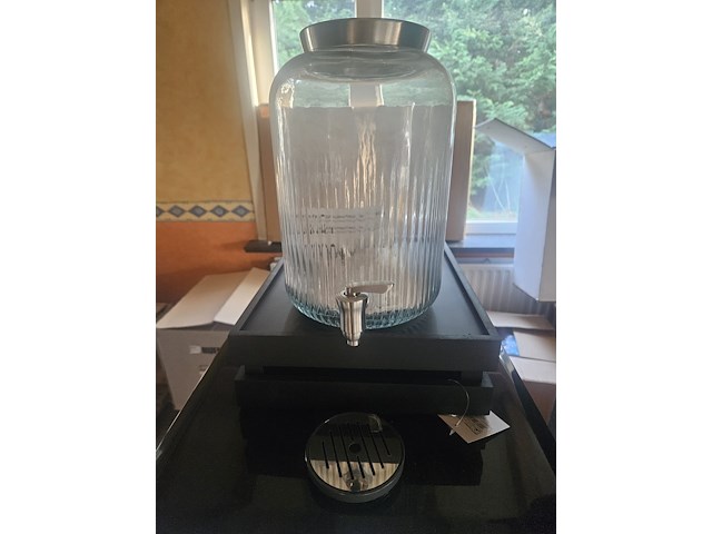 10x dispenser 7l (glas) met gn 1/2 superbox zwart incl diptray - afbeelding 1 van  1