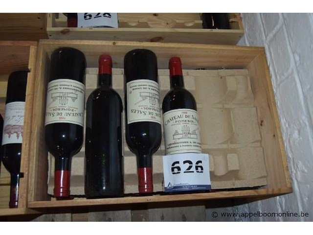 10x fles rode wijn, château de sales, pomerol, 1998, 75cl - afbeelding 1 van  2