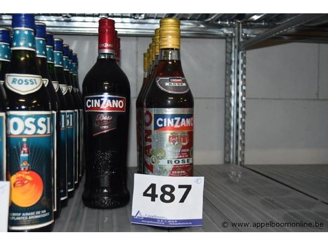 10x fles rosé vermout, cinzano, rose, produce of italy - afbeelding 1 van  3