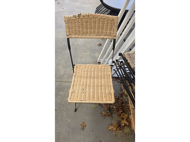 10x klapstoel metaal-riet - afbeelding 1 van  2