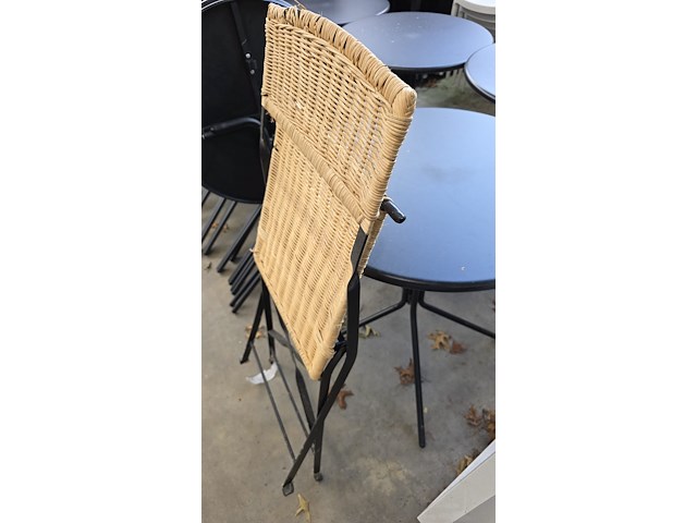 10x klapstoel metaal-riet - afbeelding 2 van  2