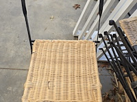 10x klapstoel metaal-riet - afbeelding 1 van  2