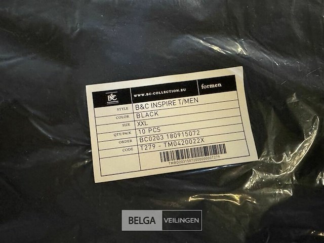 10x t-shirt zwart xxl - afbeelding 3 van  3
