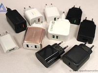 10x usb wandladers, diverse merken (o.a. usams, foureo, baseus), met diverse poorten, werking niet gekend - afbeelding 1 van  1