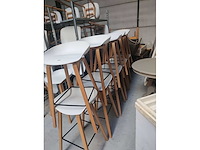 10x witte barstoel (houten frame (excl. transportkar) (10x) - afbeelding 3 van  3