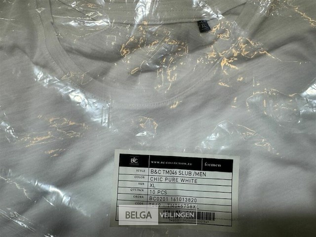 10x witte t-shirts xl - afbeelding 4 van  5