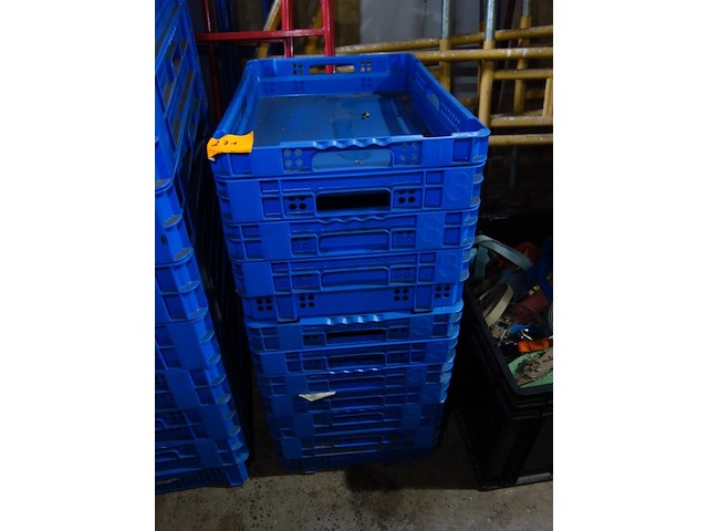 11 blauwe stapelbakken (verschillende hoogte) - afbeelding 1 van  1