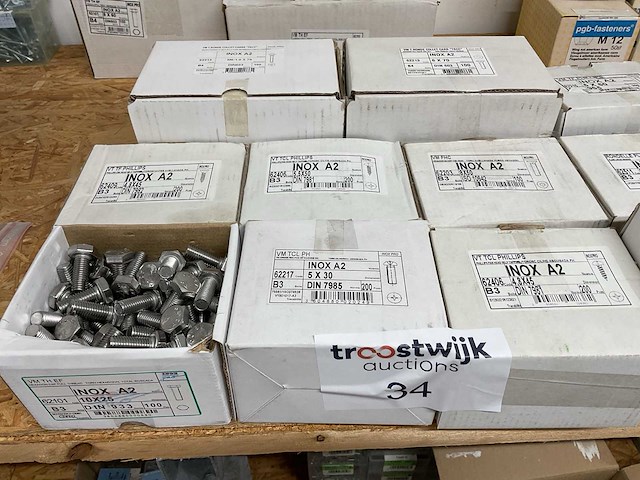 11 dozen inox hout schroeven en bouten - afbeelding 5 van  5