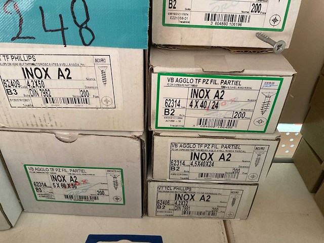11 dozen inox houtdraadbouten; schroeven - afbeelding 2 van  4