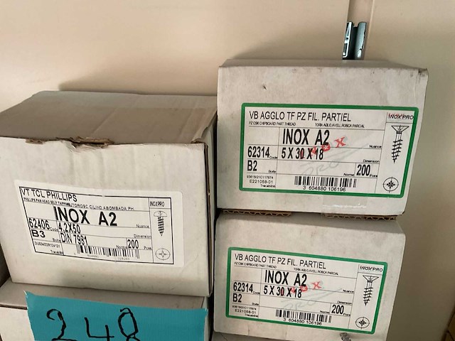 11 dozen inox houtdraadbouten; schroeven - afbeelding 3 van  4