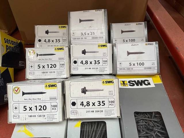 11 x dozen zwarte schroeven; schroeven met boorkop en afdekplaatje - afbeelding 7 van  8