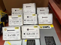 11 x dozen zwarte schroeven; schroeven met boorkop en afdekplaatje - afbeelding 7 van  8