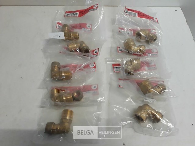 11 x knelkoppeling bocht koper 12 mm ½ 2 assorti - afbeelding 1 van  3