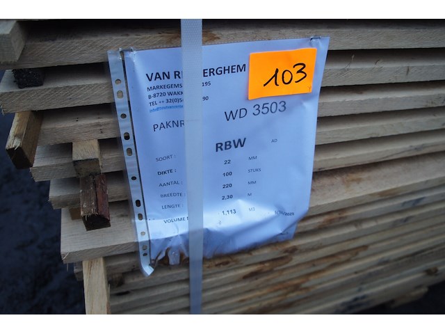 1,11 m³ eiken planken 22mm - afbeelding 2 van  3