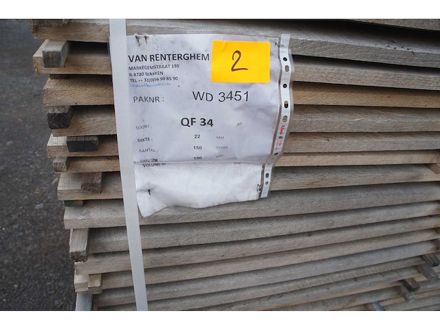 1,12 m³ eiken planken 22mm - afbeelding 2 van  4