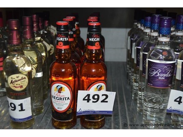 11x fles bruine rum, rhum negrita bardinet - afbeelding 1 van  2