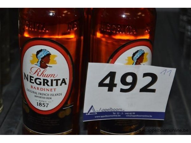 11x fles bruine rum, rhum negrita bardinet - afbeelding 2 van  2