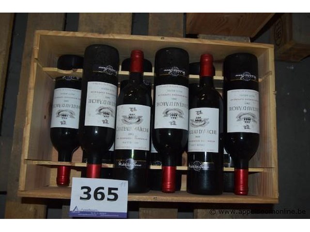 11x fles rode wijn, château d'arche, cru bourgeois supérieur haut-médoc, 2003, 75cl - afbeelding 1 van  3