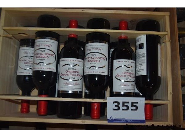 11x fles rode wijn, château gressier grand poujeaux, moulis en médoc, 2014, 75cl - afbeelding 1 van  2