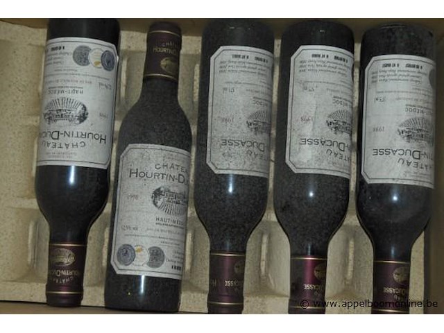 11x fles rode wijn, wo. chateau hourtin-ducasse, haut-medoc, 1998, 75cl - afbeelding 3 van  3