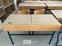 11x schoolbanken met vaste stoeltjes