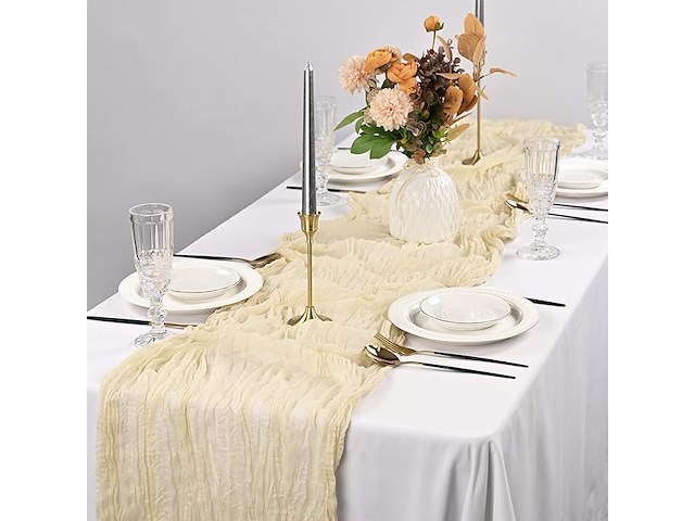 12-delige set tafellopers van kaasdoek - afbeelding 3 van  4