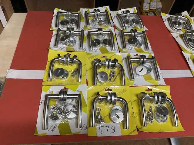 12 deur krukken inox - afbeelding 1 van  5