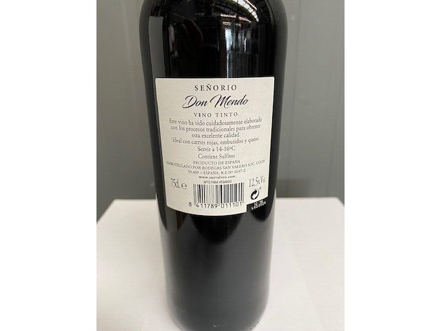 12 flessen - senorio den mendo - rode wijn - spanje - afbeelding 2 van  2