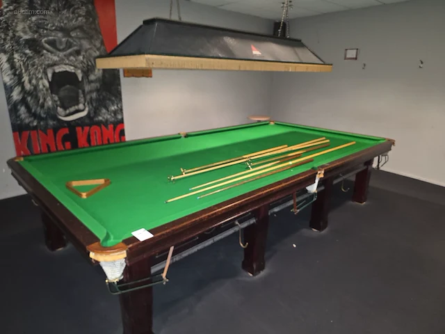 12 ft klassieke houten snookertafel bce - afbeelding 1 van  10