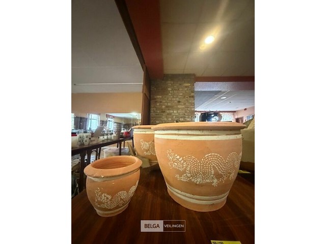 12 handgeschilderde bloempotten - afbeelding 1 van  2