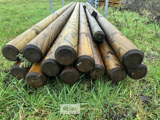 ± 12 houten palen ± 5.00m lengte - afbeelding 4 van  7