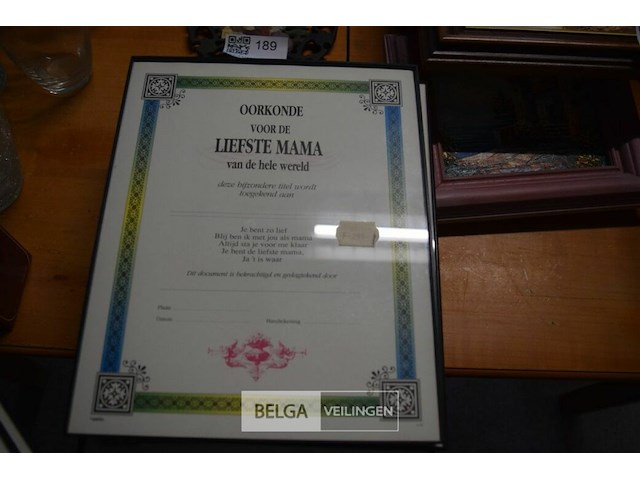12 ingekaderde oorkondes - afbeelding 1 van  2
