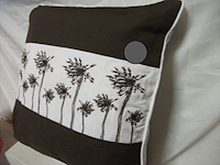 12 sierkussenslopen 500 x 500 mm kleur bruin met afb bomen - afbeelding 1 van  1