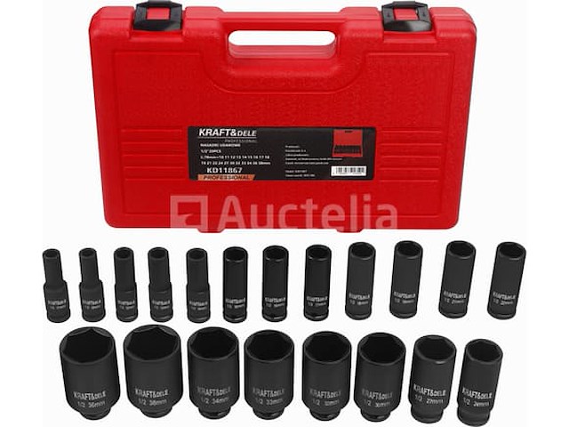1/2" slagdoppen (20 stuks) kraft&dele - afbeelding 1 van  4