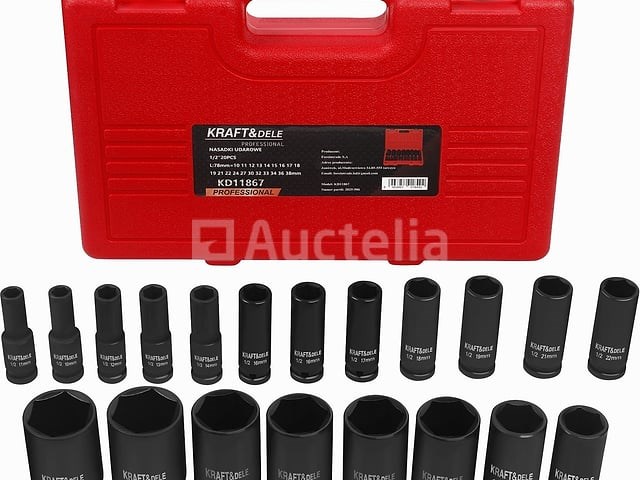 1/2" slagdoppen (20 stuks) kraft&dele - afbeelding 1 van  4