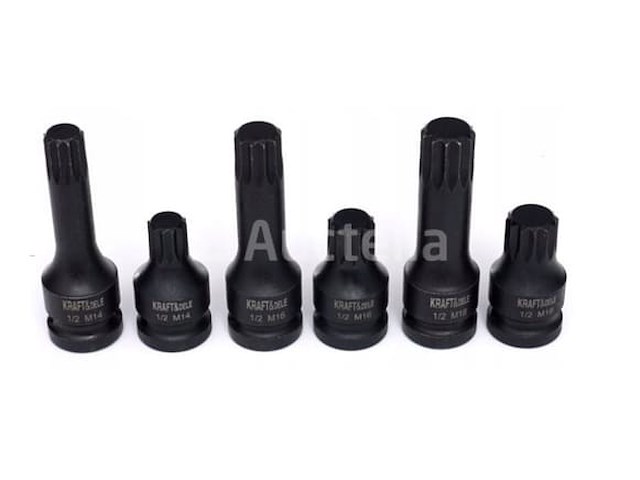 1/2" slagdoppen (6 stuks) kraft&dele in de behuizing - afbeelding 1 van  1