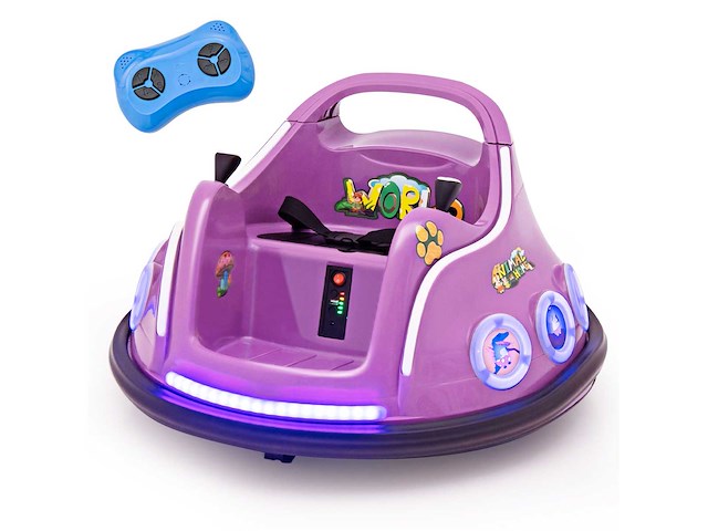 12 v elektrische botsauto met 360° rotatieafstandsbediening - afbeelding 2 van  4