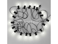 12 x 10 meter koppelbare prikkabel – e27 – ip44 – met stekker – zwart - afbeelding 2 van  5