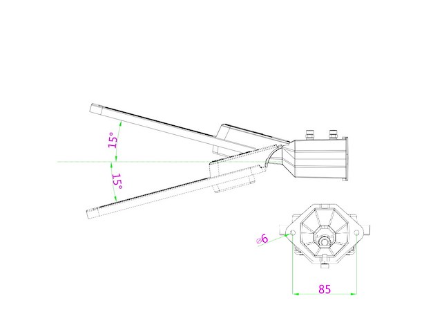 12 x 100w 5000k led straatverlichting met lens waterdicht kantelbaar - afbeelding 5 van  12