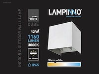 (12 x) 12 x 12w led wit wandlamp kubus duo licht... - afbeelding 10 van  10