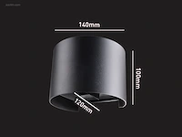 (12 x) 12 x 7w led zwart wandlamp rond duo licht... - afbeelding 11 van  11